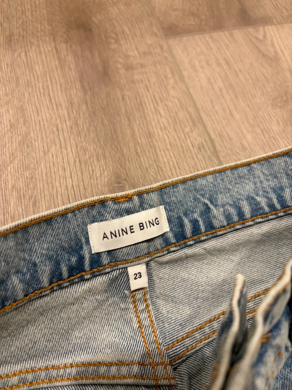 Anine Bing Gavin Straight Leg Jeans with Distressed Detail - Picture 7 of 12